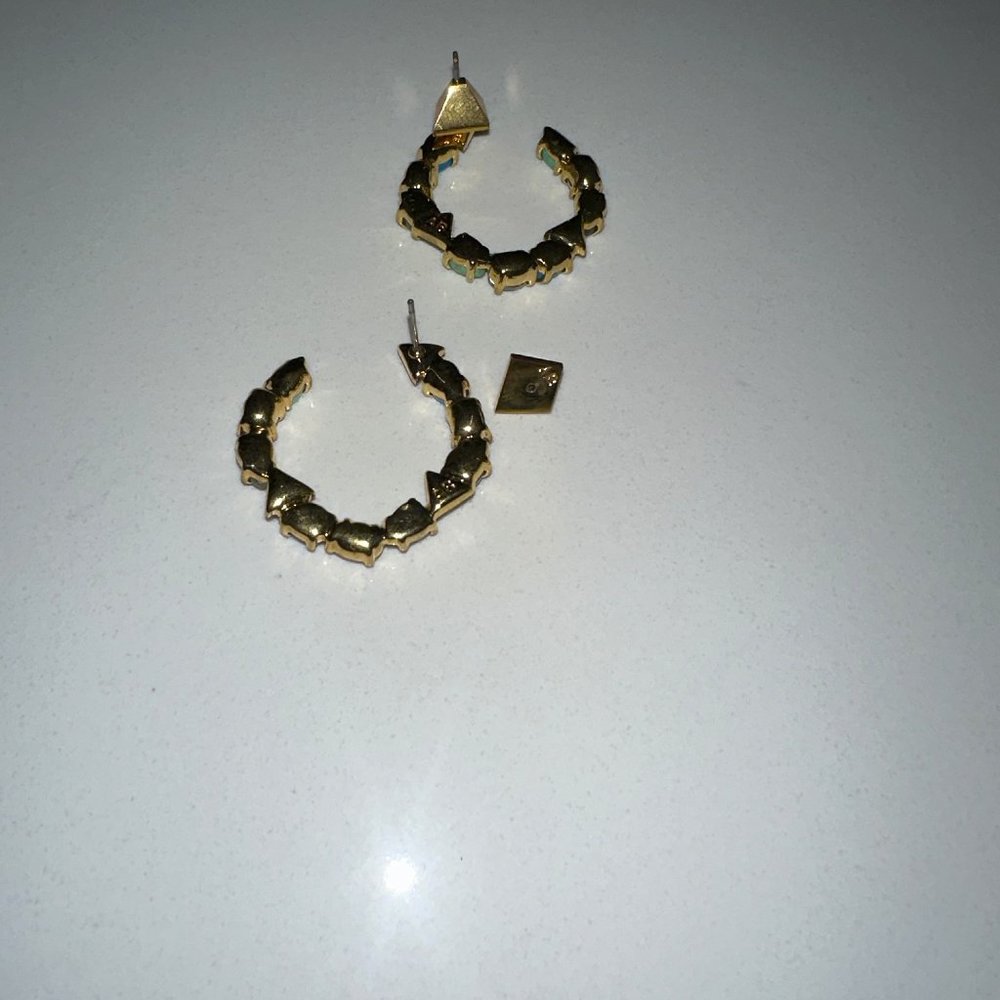 Alexis Bittar *Forever Yours* coiled hoop rhinestone labradorite earrings - Picture 3 of 4